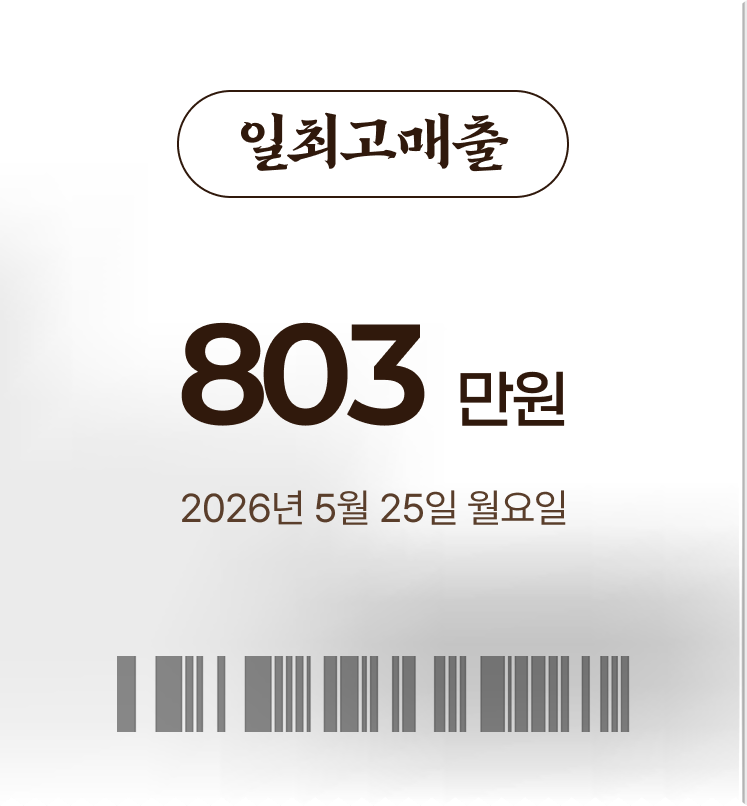 죽림보쌈칼국수 일최고매출